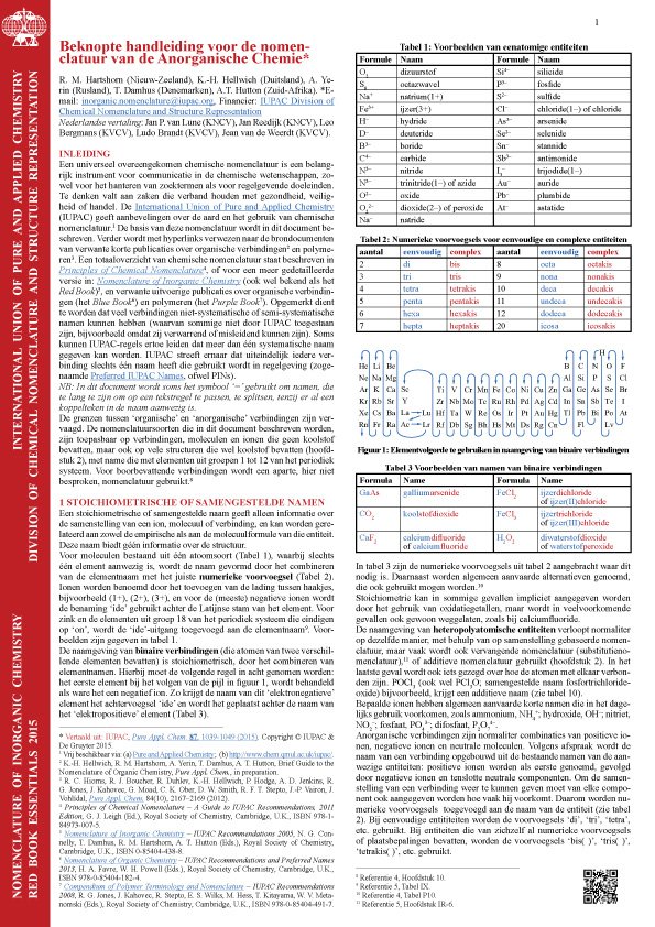 Nomenclatuurregels Anorganische Chemie Kncv